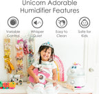 Crane Unicorn Ultrasonic Cool Mist Humidifier with Auto Shut-Off, For Baby Nursery and Kids Room, 1 Gallon Tank, Animal Humidifier For Kids Room