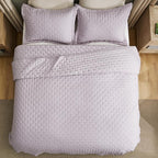 Bedsure Quilts Queen Size - Purple Bedspread Queen Size & Lightweight Comforter, Modern Farmhouse Coverlet with Clover Pattern, Ultra Soft All-Season Bedding, 90 x 96 Inches | Stitch-Free Quilting, Ultra Soft, Lightweight, Machine Washable, Pet-Friendly
