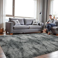 junovo 5x8 Area Rugs - Non-Slip Ultra Soft Washable High Pile Bedroom Rug for Kids, Living Room, Nursery & Dorm, Grey Flame Retardant Plush Shaggy Rug Home Decor