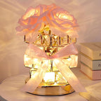 VIHOSE Rose Flower Lamp Mother Gift Crystal Table Lamp for Bedroom 3 Color Dimming Pink Night Light Birthday Gifts for Women Mom Girlfriend Wife