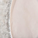 ORINOVA White and Grey 4X6 Faux Sheepskin Shag Fur Runner Rugs for Living Room Bedroom Fluffy Washable Furry Area Rug Nursery Teen Room Décor