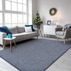 Keeko 4x6 Area Rugs for Living Room, Soft Modern Memory Foam Bedroom Rug Washable Indoor Rug Low Pile Minimalist Non Slip Carpet for Kids Nursery Dorm Room Home Decor Blue and White