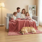 Fleece Blanket Full/Queen - 80x90 Inch Lightweight & Buttery-Soft Throw for Bed, Sofa, Camping | 300GSM Cloud-Touch Microfiber | Cozy Essentials for Travel & Movie Nights, (Dusty Rose)