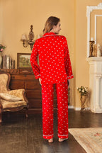 Ekouaer Women's Classic Button Down Long Satin Silk Pajama Set