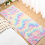 Softlife Area Rug for Bedroom, Fluffy Shag Plush Tie Dyed Rainbow Rugs for Living Room Girls, Shaggy Throw Carpet for Kids Soft Fuzzy Runner Small 2x6 Runners for Hallways Dorm