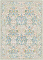 Lessymo Floral Living Room Rug 5x7 Area Rug, Vintage Forest Washable Rugs for Dining Room, Bedroom, Low Pile Non Slip Rubber Green Mat Indoor Boho Carpet for Large Entryway, Beige Brown