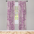 Lunarable Hamsa Window Curtains, Egyptian Boho Hand Shape Pattern Eye Design Bridal Night Inspired Art, Lightweight Decorative 2-Panel Set & Rod Pocket, Pair of - 28" x 84", Pale Lilac