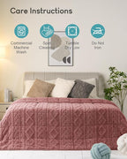 Cottonblue Jacquard Weighted Blanket 15 lbs for Adults Twin Size, Ultra Soft Sherpa Fleece Blanket for Relax and Sleep, Cozy Comfort Heavy Bed Blankets with Glass Beads, 48x72 Inches, Apricot Pink