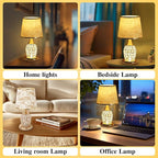 WSYEAR Crystal Table Lamp, Modern Lamp with Rose Flower Shade, LED Night Light with On/Off Switch Crystal Lamp for Living Room, Girl Bedroom, Dresser, Office