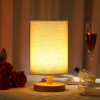 WSYEAR Small Table Lamp for Bedroom - Bedside Lamps for Nightstand, Minimalist Night Stand Light Lamp with Fabric Shade, Desk Reading Lamp for Kids Room Living Room Office Dorm