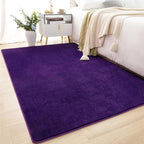 Softlife Washable Bedroom Rug, 4x6 Purple Area Rugs for Living Room, Soft Fluffy Fuzzy Carpet Bedside Rugs Indoor Non-Slip Rug for Kids Home Decor Aesthetic Dorm Nursery