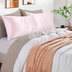 Satin Pillowcases with Zipper （20x30）,Queen Size Pillowcases Set of 2, Blush Pink Silk Pillowcase for Hair and Skin
