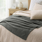 EVERGRACEHOME Chunky Chenille Knit Throw Blanket for Couch, Soft Luxurious Moss Stitch Blankets for Bed, Cozy Decorative Farmhouse Knitted Throws for Sofa, Charcoal Gray, 60" x 80"