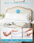 YZ HOME Long Body Pillow for Adults - Firm Body Pillow Insert with Shredded White Memory Foam, Adjustable Height, Soft Support for Side Sleeping, Pregnant Women, Washable (White, 20x54 Inch)