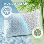 WOLKI Queen Size Pillows Set of 2 Shredded Memory Foam Pillows 2 Pack, Adjustable Firm Pillow for Side Sleepers, Back, Stomach, Hot Sleepers (20x30)