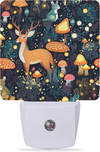 Night Lights Plug into Wall Fantasy Forest Mushrooms Deer Night Lights Dusk to Dawn Sensor Led Lamp for Women Men,Led Lights for Stairway/Hallway/Bedroom,0.5W