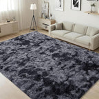 ISEAU 3x5 Area Rug for Living Room, Dark Grey Rugs for Dorm, College, Apartment, Bedroom, Soft Shaggy Carpets, Machine Washable Mats, Under Bed, On Nursery Floors Mat, Boys, Girls Room Carpet Decor
