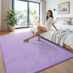 Keeko 4x6 Purple Area Rugs for Bedroom, Soft Modern Living Room Rug Indoor Non Slip Low Pile Washable Rug Memory Foam Carpets Throw Rugs for Kids Nursery Classroom Dorm Room Decor