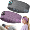 Perytong 2-Pack Sleeping Headphones Bluetooth Headband, Wireless Headband Headphones with Ultra-Thin Speakers, Comfortable for Side Sleepers, Running, Adults, Unisex, One Size
