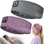 Perytong 2-Pack Sleeping Headphones Bluetooth Headband, Wireless Headband Headphones with Ultra-Thin Speakers, Comfortable for Side Sleepers, Running, Adults, Unisex, One Size