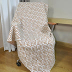 Nordic Style Orange Throw Blanket for Couch,Soft Cozy Cable Knit Throw for Bed Sofa Chair Living Room,Lightweight Warm Maximalist Decor Christmas Blanket,50"x60" (cr-D02)