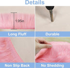 Pink Round Rug for Girls Bedroom, Fluffy Circle Rug 2 2 Feet for Kids Room, Furry Carpet for Teen Girls Room, Shaggy Circular Rug for Nursery Room, Fuzzy Plush Rug for Dorm