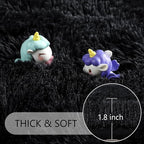Noahas Black Area Rugs for Bedroom Living Room,4x6 Fluffy Thick Shag Throw Floor Carpet,Soft Shaggy Bedside Non-Slip Plush Dorm Nursery Kids Rug