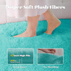 8x10 Area Rugs for Living Room: Fluffy Shag Soft Washable Rug Large Fuzzy Plush Indoor Carpet for Bedroom Nursery Playroom Kids Girls Boys Room (Teal Blue, 8'x10')