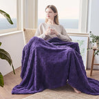 NEWCOSPLAY Super Soft Twin Blanket Purple Premium Silky Flannel Fleece 3D Checkered Lightweight Bed Blanket All Season Use (Purple Checkered, Twin(60"x80"))