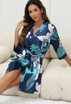 Samring Women's Bride Bridesmaids Robe Short Satin Kimono Robes for Wedding & Bridal Party Silk Bathrobes for Women