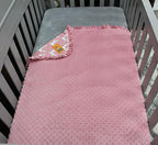 Dear Baby Gear - Reversible Baby Blankets - Soft Nursery Blanket for Newborn - Toddler Blankey - Throw Blanket for Boys & Girls - Infant Blankets - 40x30 (Antler Dusty Rose - Pink Ruffle)