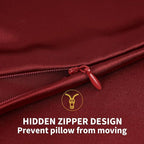 ZIMASILK 100% Pure Mulberry Silk Pillowcase for Hair and Skin Health,Soft and Smooth,Both Sides Premium Grade 6A Silk,600 Thread Count,with Hidden Zipper,1pc (King 20''x36'',Burgundy)