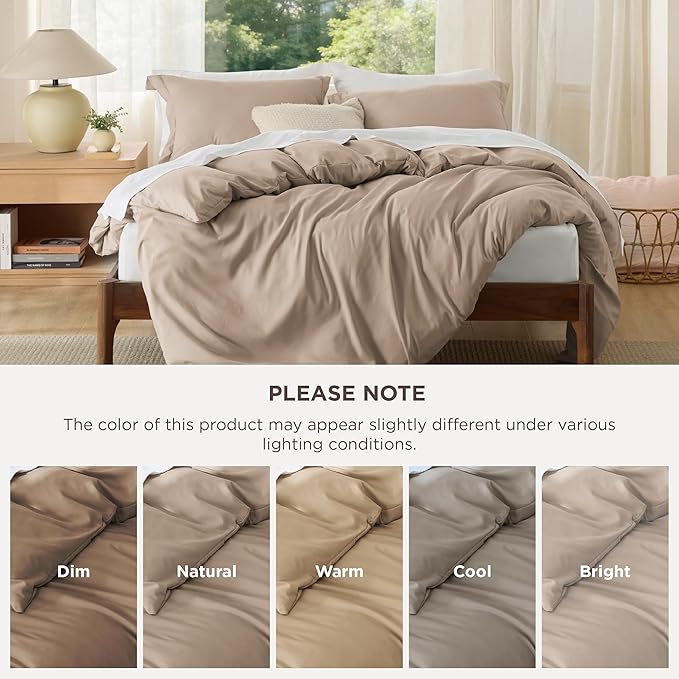 Bedsure Duvet Cover Full Size - Soft Double Brushed Bedding Set for Kids & Adults, Zipper Closure, 3 Pieces, Includes 1 Duvet Cover (80"x90") & 2 Pillow Shams, NO Comforter, Hazel