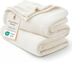 Bedsure GentleSoft Twin XL Fleece Blanket Dorm Bedding - Lightweight Soft Cozy Blankets for Bed, Sofa, Couch, Travel, Camping, Cream, 66"x90"