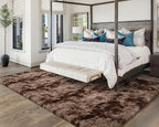 Softlife Area Rug for Bedroom, Fluffy Shag Plush Shaggy 4x6 Brown Rugs for Living Room Girls Kids, Throw Soft Fuzzy Tie Dyed Small Carpet for Dorm Bedside Ultra Cozy Non-Slip Indoor Decor