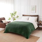 Douceur Christmas Green Throw Blanket for Bed, Soft Chunky Cable Knit Throw Blanket, Classic Fisherman's Rib Stitch Pattern Throw for Living Room,50"X60"