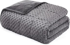 L'AGRATY Weighted Blanket - 40"x60" 7lbs Minky Dots Heavy Blanket with Glass Beads Soft Breathable for All-Season Summer Fall Winter Thick Comfort for Sleeping