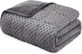 L'AGRATY Weighted Blanket - 48"x72" 10lbs Minky Dots Heavy Blanket with Glass Beads Soft Breathable for All-Season Summer Fall Winter Thick Comfort for Sleeping