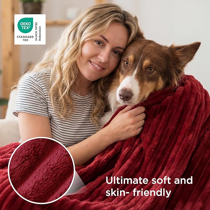 Bedsure GentleSoft Scarlet Sage Fleece Blanket for Couch - Cozy Soft Blankets for Women, Cute Small Throws for Girls, 50x70 Inches