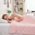 yescool Pink Weighted Blanket for Adults 10 lb, 48 * 72in Twin Full Size Heavy Throw Blanket for Teens Better Sleep
