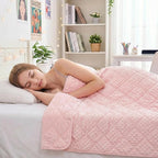 yescool Pink Weighted Blanket for Adults 10 lb, 48 * 72in Twin Full Size Heavy Throw Blanket for Teens Better Sleep