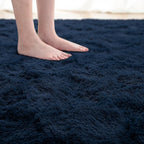 Softlife Area Rug for Bedroom, Fluffy Shag Plush Navy Blue Rugs for Living Room Girls, Shaggy Throw Soft Fuzzy Small Kids Carpet for Dorm Bedside Ultra Cozy Non-Slip Indoor Decor, 4x5.3 Feet