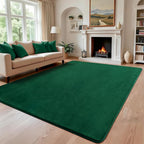 Andecor Shag Living Room Area Rug, 6x9 Green Washable Fuzzy Bedroom Rugs, Soft Fluffy Indoor Carpets for Dorm Boys Girls Kids Room Nursery Home Decorations