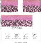 Satin Pillowcase for Hair and Skin, Pink Glitters Leopard Prints Silk Pillowcase Soft and Cozy Body Pillow Covers, Standard Size Satin Pillow Cases with Envelope Closure(20x26 Inch), 1PC
