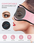 MUSICOZY 3D Bluetooth Sleep Mask with HD Stereo Sound, Wireless Sleep Headphones for Side Sleepers, Music Headband Eye Mask for Sleeping, Relaxation, Travel, Yoga, Cool Gadgets for Women Mom Girls