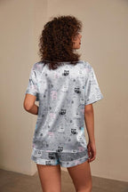 Ekouaer Silk Pajama for Women Short Sleeve Satin Pj Set Two Piece Soft Sleepwear Loungewear, S-XXL