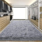 KING DARE Grey Area Rugs 9x12 Living Room, Soft Plush Shaggy Fuzzy Furry Large Rug, Anti-Slip Washable Modern Big Floor Carpet for Bedroom Home Decor Aesthetic