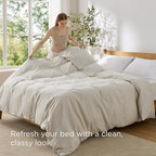 Bedsure Duvet Cover King Size - Only Includes 1 Duvet Cover (104"x90"), Hotel Luxury Soft Double Brushed All Season Bedding for Kids & Adults, Zipper Closure, Linen (No Comforter, No Pillow Shams)