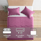 IR Imperial Rooms 10 Pack Queen Quilt Bedding Set (90" x 96") - Bulk Wholesale for Hotels, Guest Bedroom & Airbnbs - Lightweight Microfiber Reversible Floral Embossed Quilts Bedspreads (Purple)