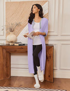Ekouaer Women's Zipper Robe 3/4 Sleeves Housecoat Full Length Nightgown Soft Loungewear Robe with Pockets S-3XL